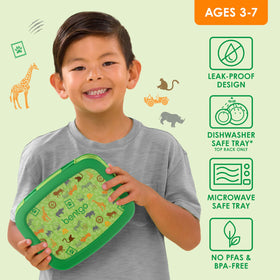 Bentgo Kids Prints durable rubber-edged design protects during drops.