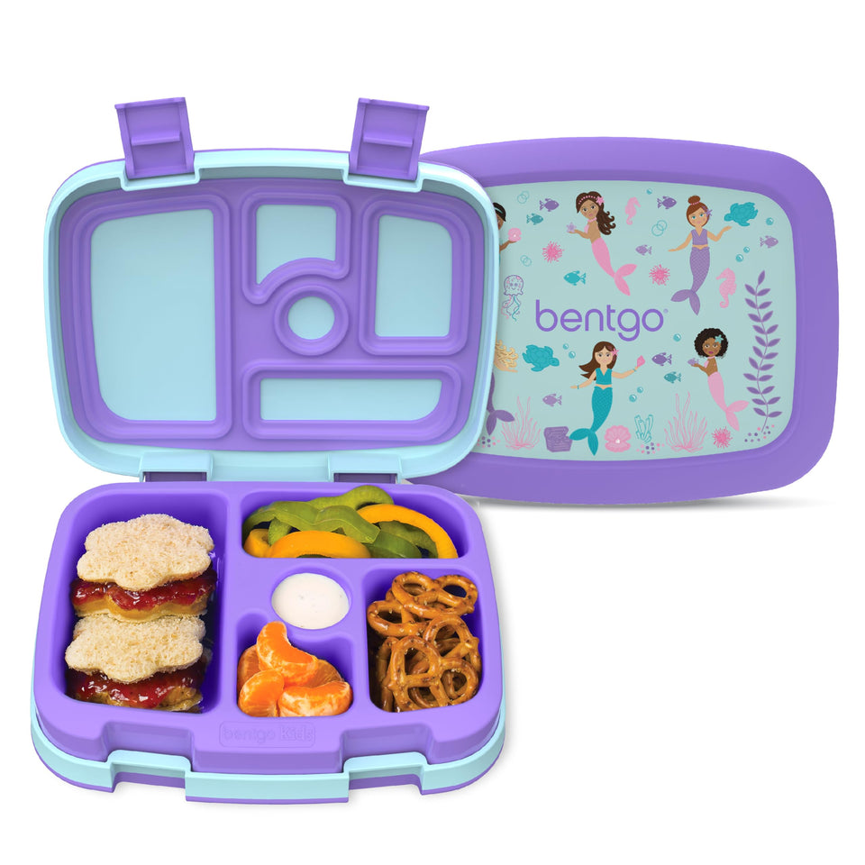 Bentgo Kids Prints leak-proof lid keeps meals tidy at school or home