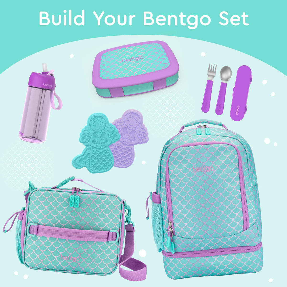 Bentgo Kids Prints mermaid scales design adds fun while staying practical.