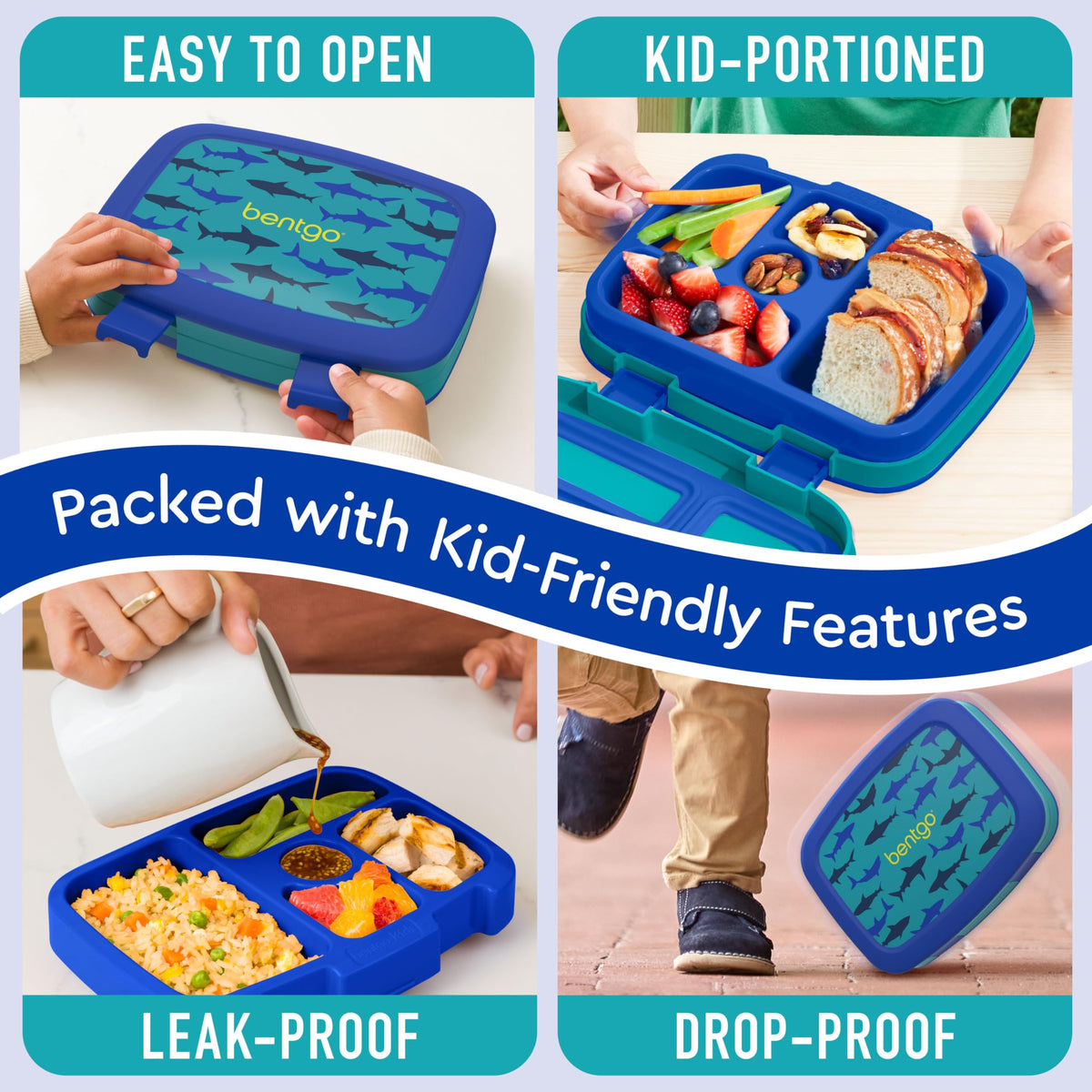 Bentgo Kids Prints microwave- and dishwasher-safe tray for quick meal prep