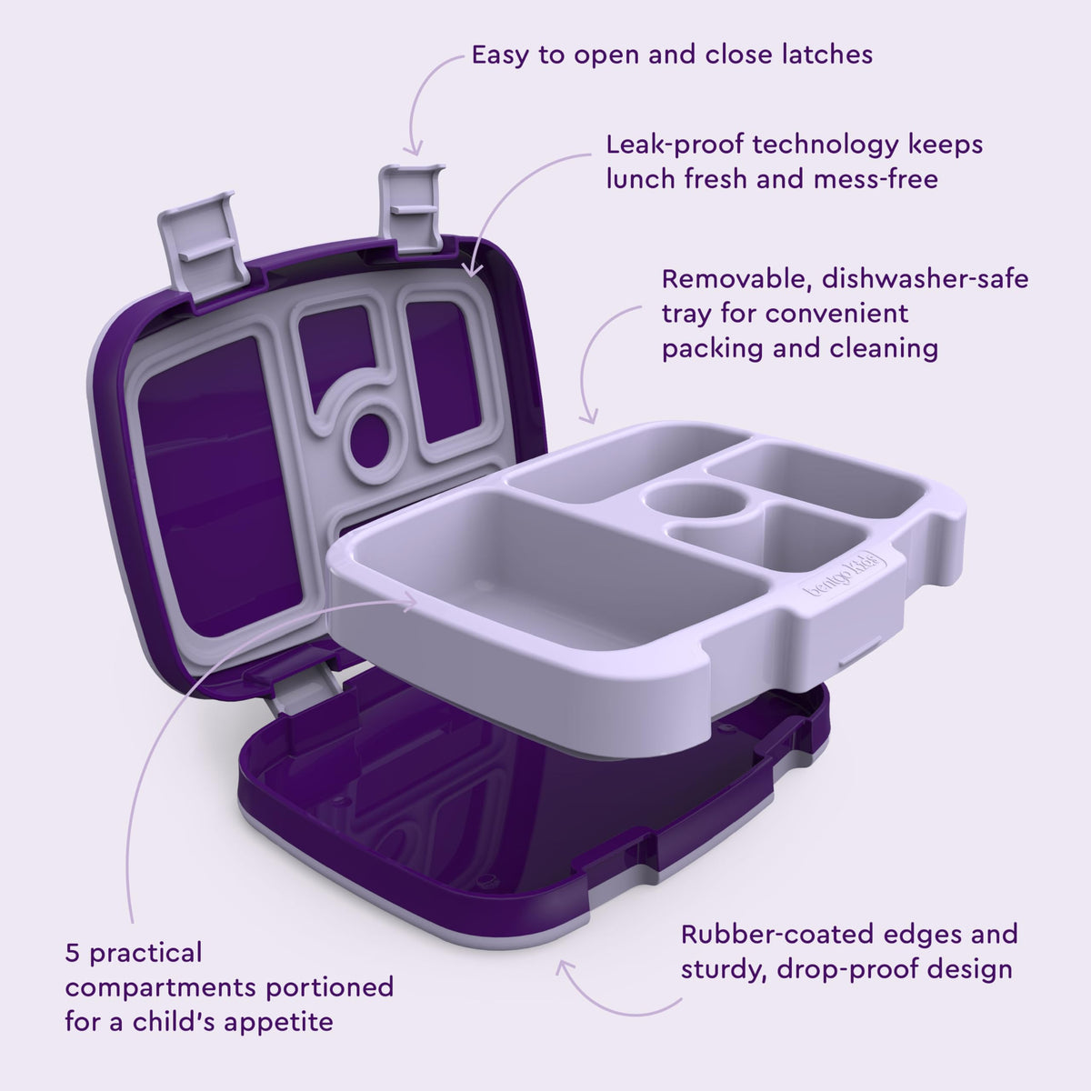 Bentgo Kids microwave-ready tray reheats meals quickly and safely.