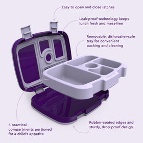 Bentgo Kids microwave-ready tray reheats meals quickly and safely.