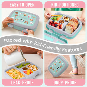 Bentgo Kids Prints microwave-safe removable tray makes reheating simple and even for quick lunches.