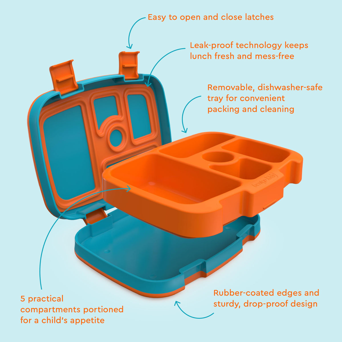 Bentgo Kids Prints tray is microwave-safe for quick reheating at home or school.