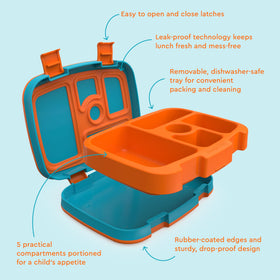 Bentgo Kids Prints tray is microwave-safe for quick reheating at home or school.