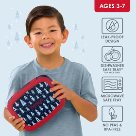 Bentgo Kids Rocket lunchbox compartments enable tidy, organized meals.