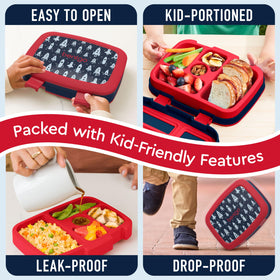 Bentgo Kids Rocket lunchbox durable edge protects during drops.