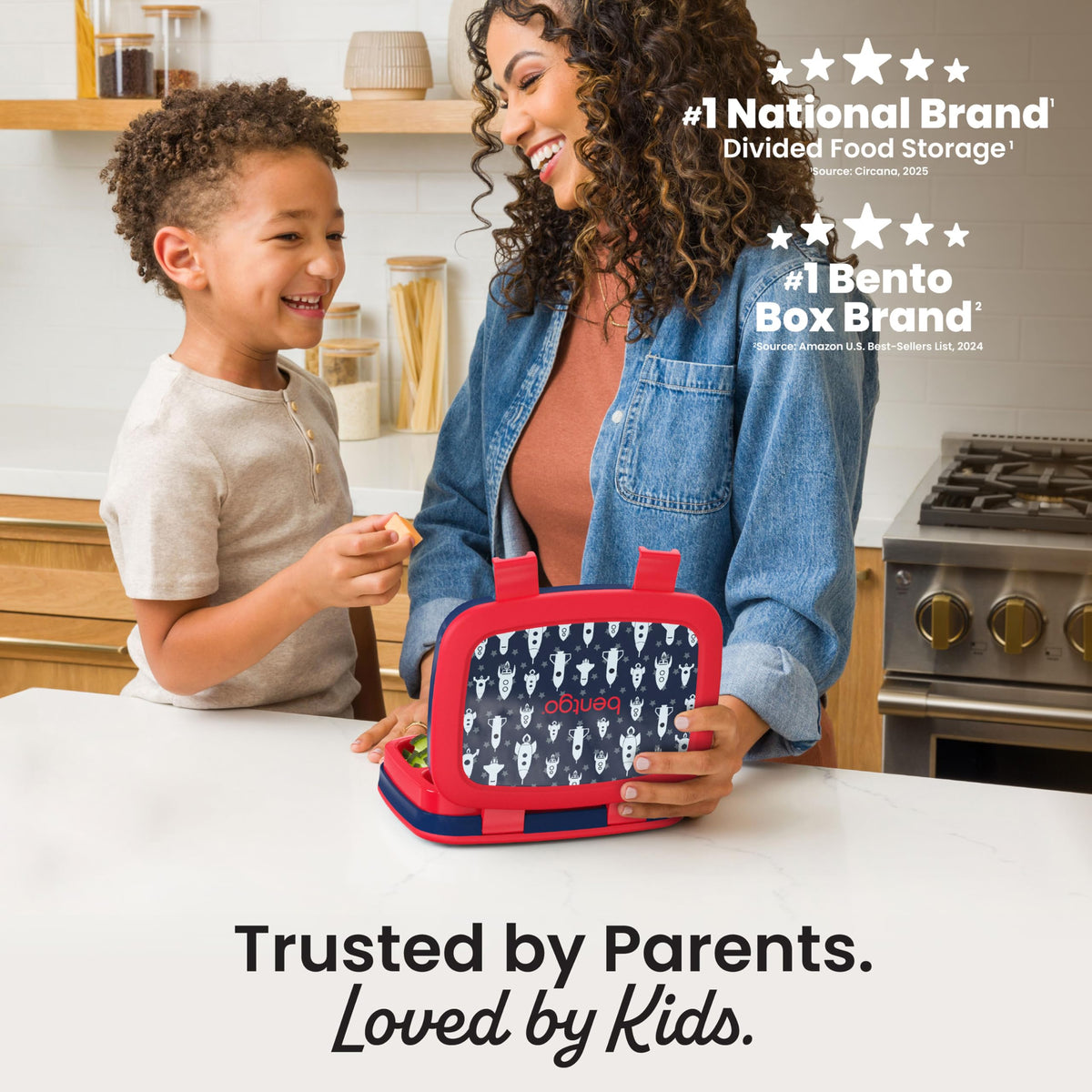 Bentgo Kids Rocket lunchbox open tray shows easy packing and portion control.