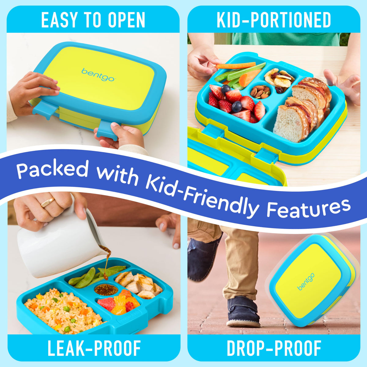 Bentgo Kids removable microwave-safe tray makes reheating quick and easy.