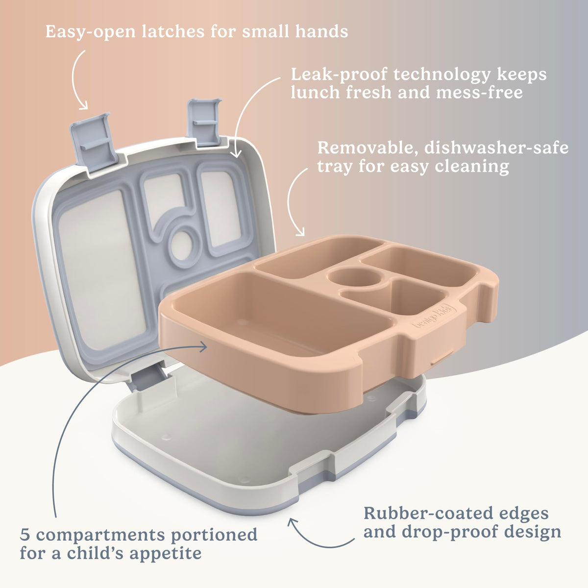 Bentgo Kids removable-microwave-safe-tray reheats meals safely at home or school.