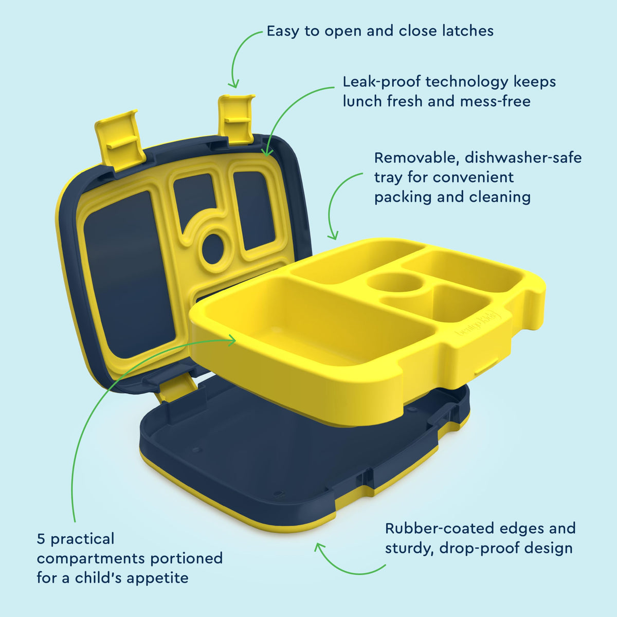 Bentgo Kids Space Prints lunch box is dishwasher-safe for quick cleanup.