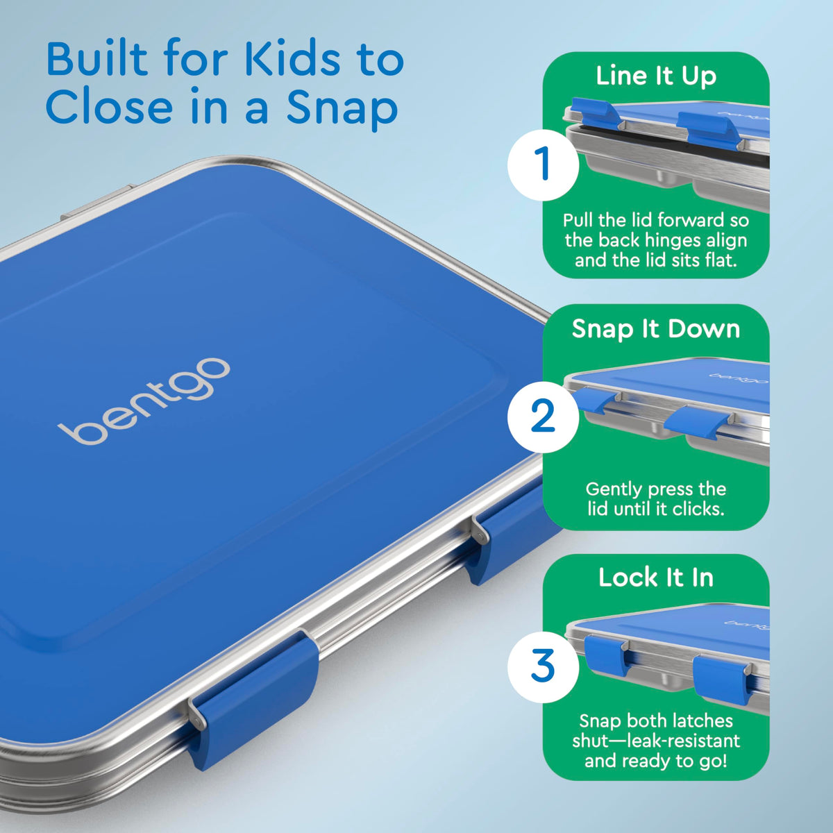 Bentgo Kids stainless steel body emphasizes durability for daily use