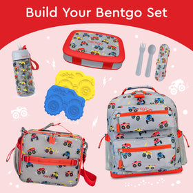 Bentgo Kids Trucks backpack-friendly size fits school bags.