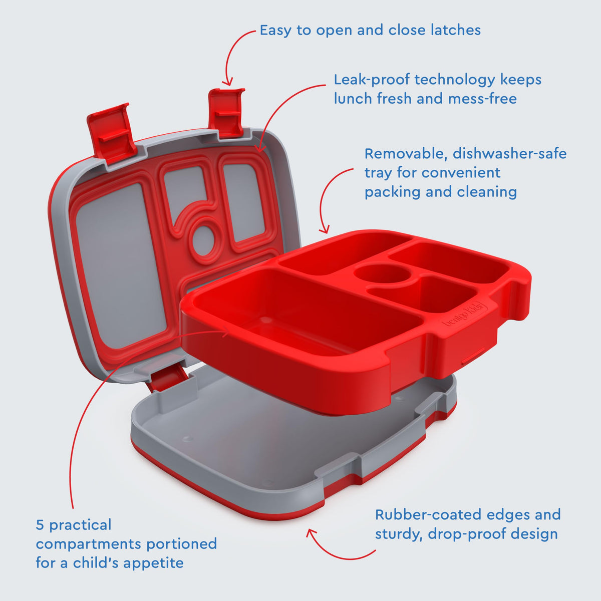 Bentgo Kids Trucks dishwasher-safe design makes cleanup easy.