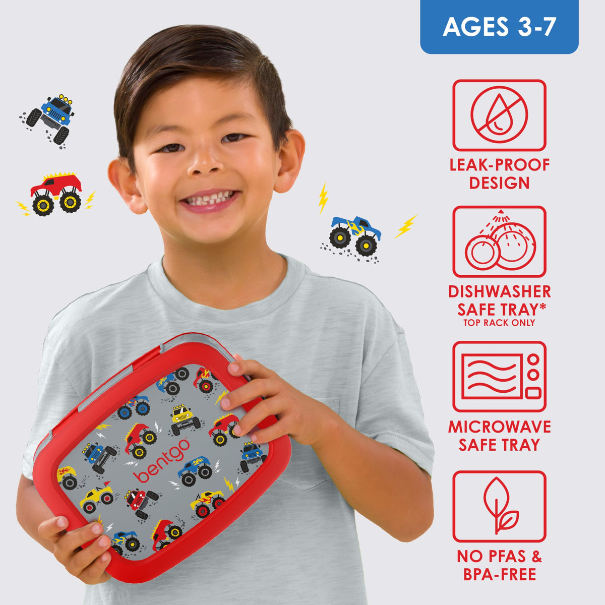 Bentgo Kids Trucks durable edge protection resists drops.
