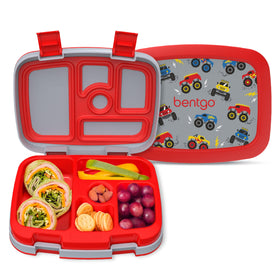 Bentgo Kids Trucks lunchbox leak-proof lid keeps meals mess-free during school days.