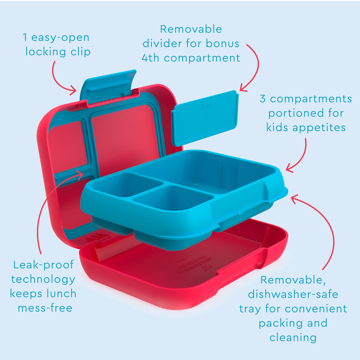 Bentgo Pop multi-compartment tray keeps foods separate during transport