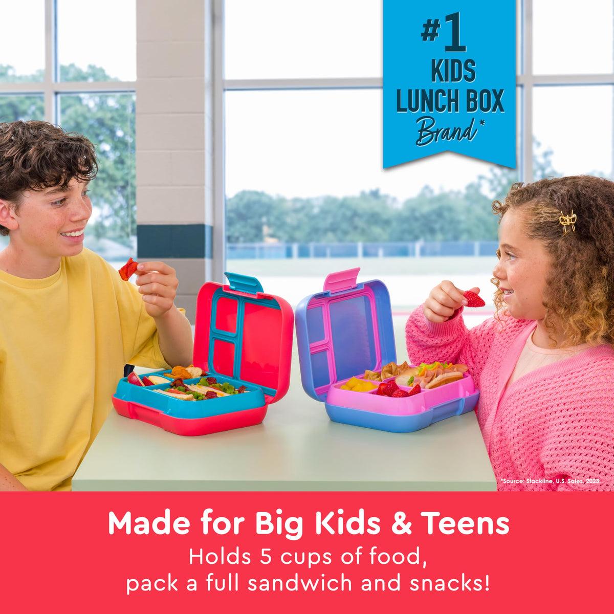 Bentgo Pop removable divider creates four compartments for organized meals