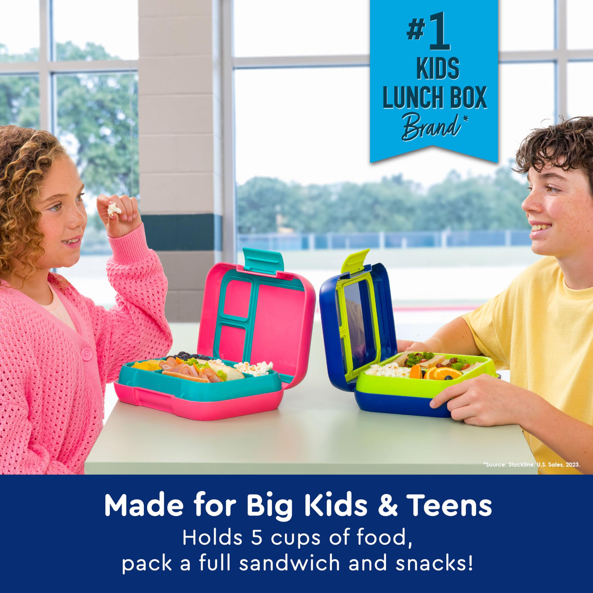 Bentgo Pop removable divider creates flexible space for larger meals.