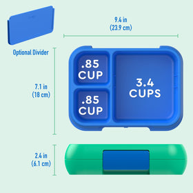 Bentgo Pop colorful design in spring green and blue for school lunches.