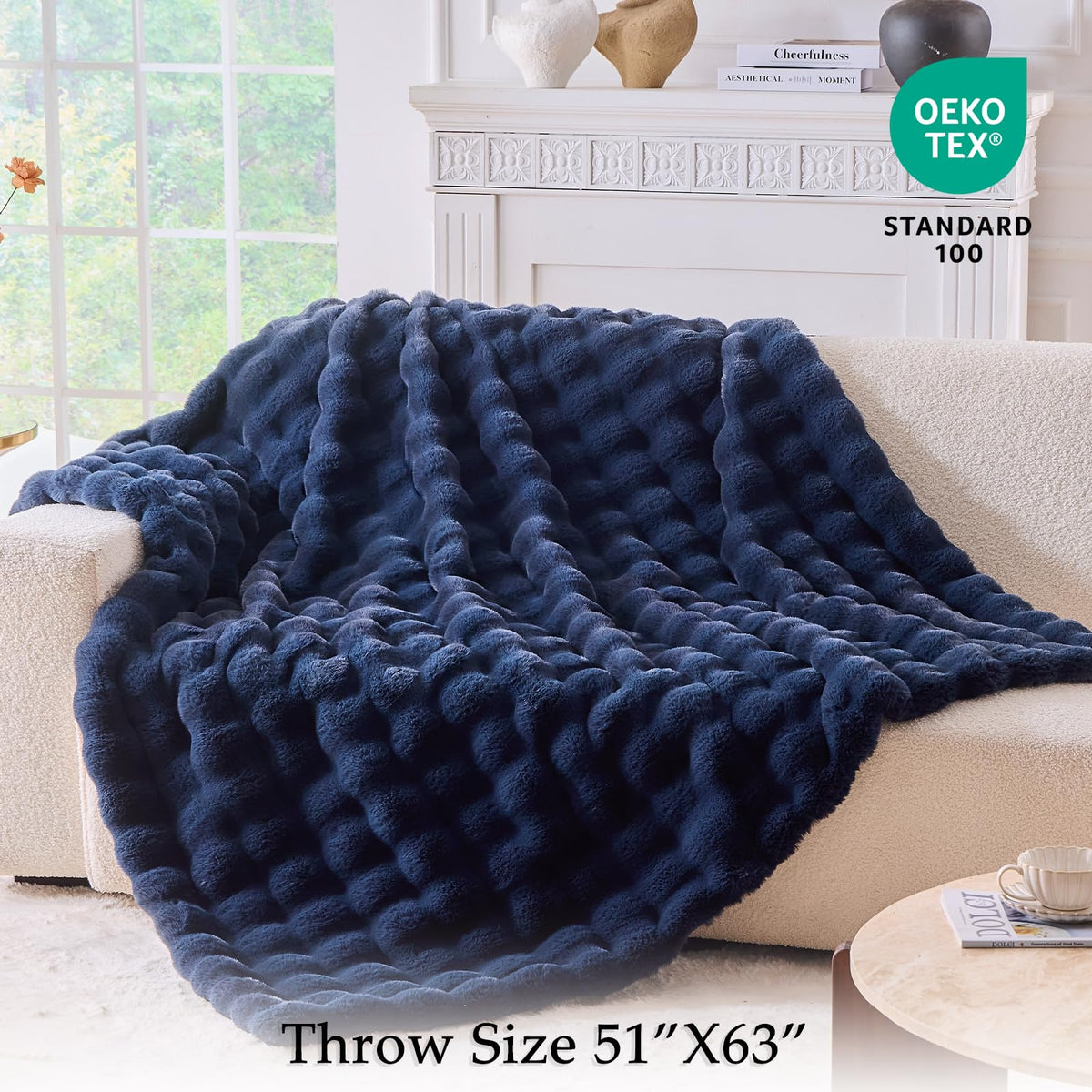 BENVWE double-sided faux fur with 3D bubble texture for versatile comfort