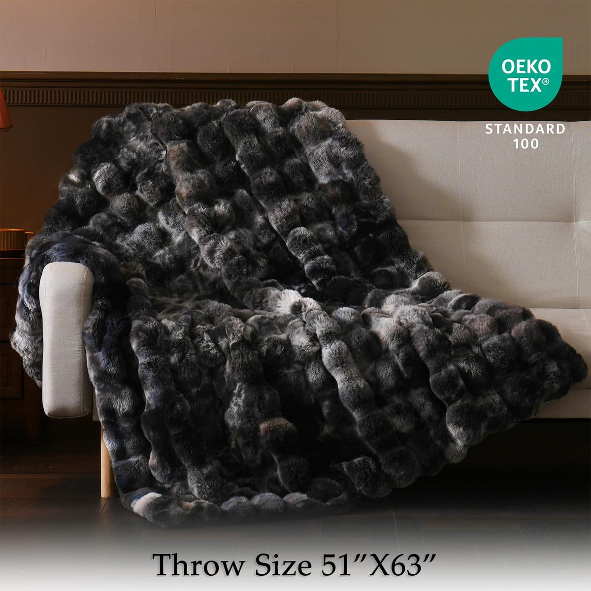 BENVWE fluffy faux fur throw bubble texture side adds luxury depth