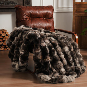 BENVWE fluffy faux fur throw in coffee color for cozy couch warmth