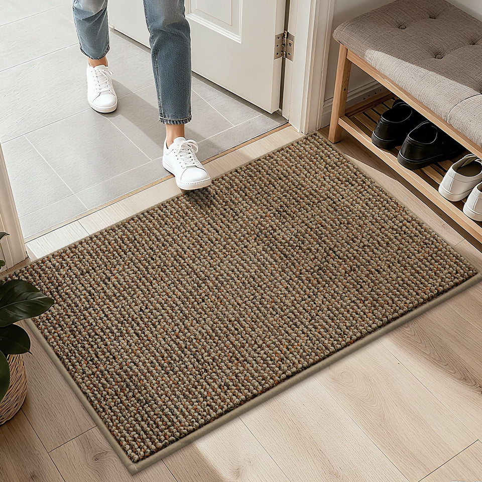 BEQHAUSE entryway rug with 2x3 dimensions and non-slip backing.