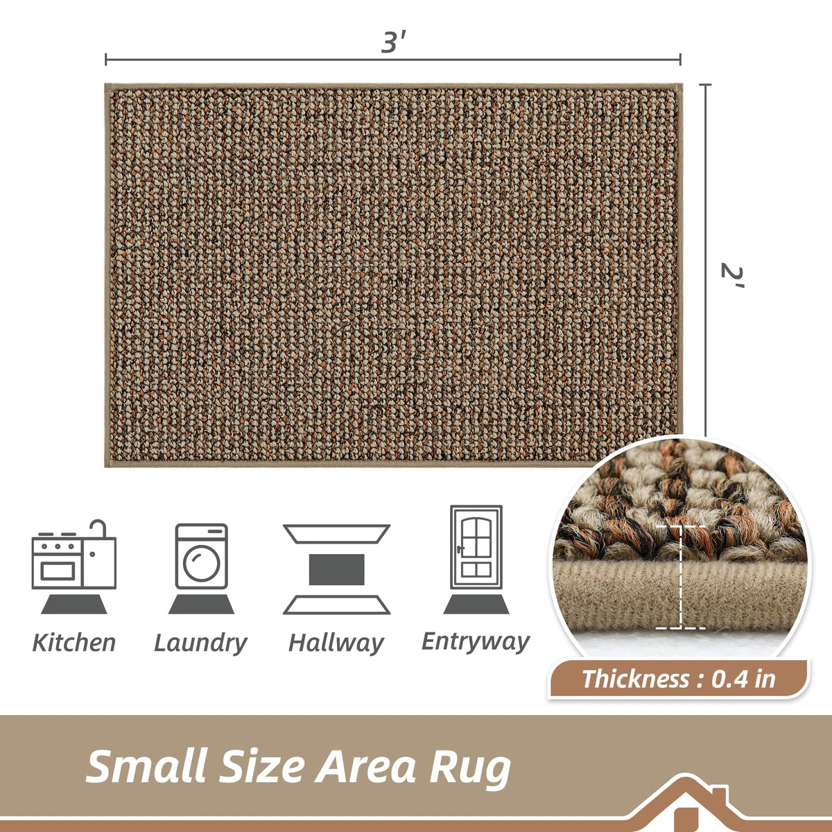 BEQHAUSE absorbent, stain-resistant entryway rug traps dirt at the doorway.