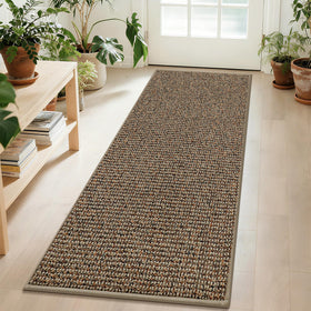 BEQHAUSE hallway runner close-up yarn texture demonstrates durability and stain resistance for busy foyers.