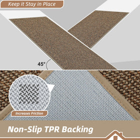 BEQHAUSE hallway runner rolled layout indicating crease-free delivery and easy setup.