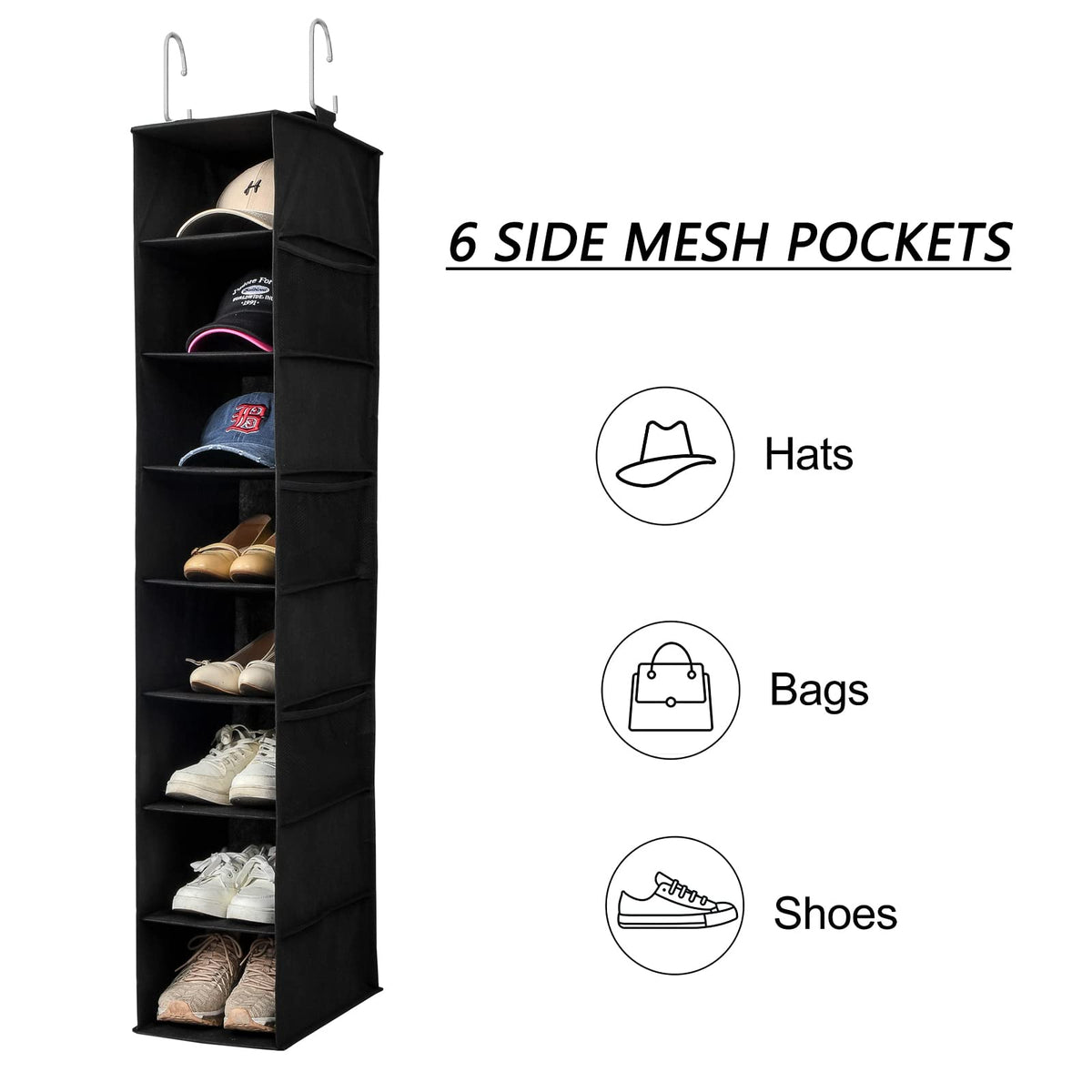 Berdeng breathable fabric and reinforced seams ensure durable closet storage