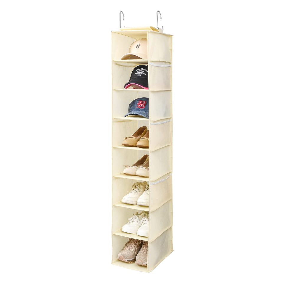 Berdeng hanging shoe organizer with eight shelves keeps shoes neat and accessible.
