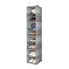 Berdeng hanging shoe organizer with side mesh pockets for easy cap storage.