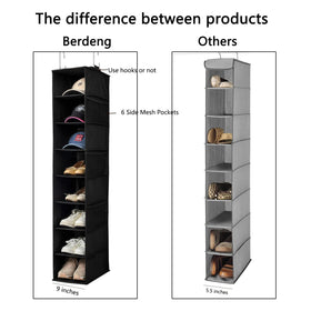 Berdeng side mesh pockets provide breathable storage for small items