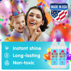 Shiny latex balloons treated with Berkland Balloon Brite deliver a fresh gloss.