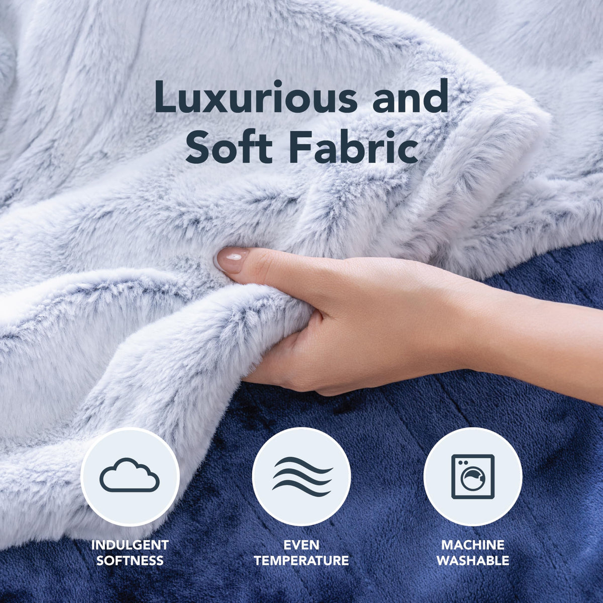 Berkshire Blanket jacquard fur side closeup with premium detail