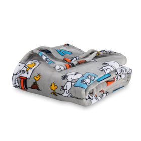 Berkshire Blanket Snoopy art-class grey 50x60 throw for cozy family movie nights.