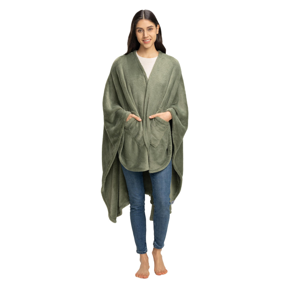 Berkshire Blanket Primalush wearable blanket drape for on-the-go coziness