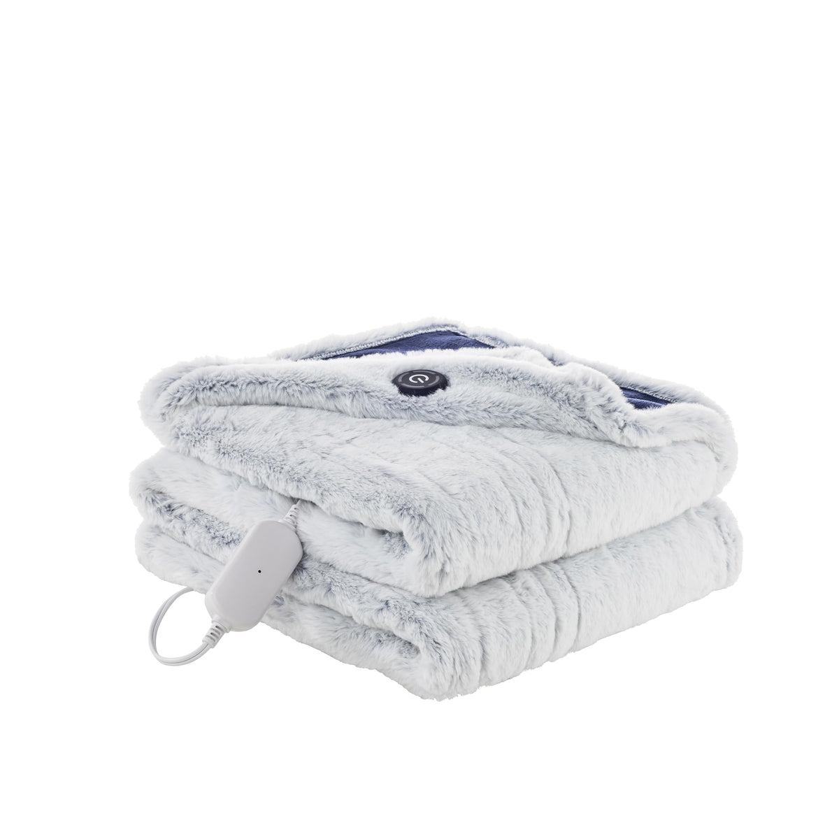Berkshire Blanket reversible heated throw front view showing plush fur warmth