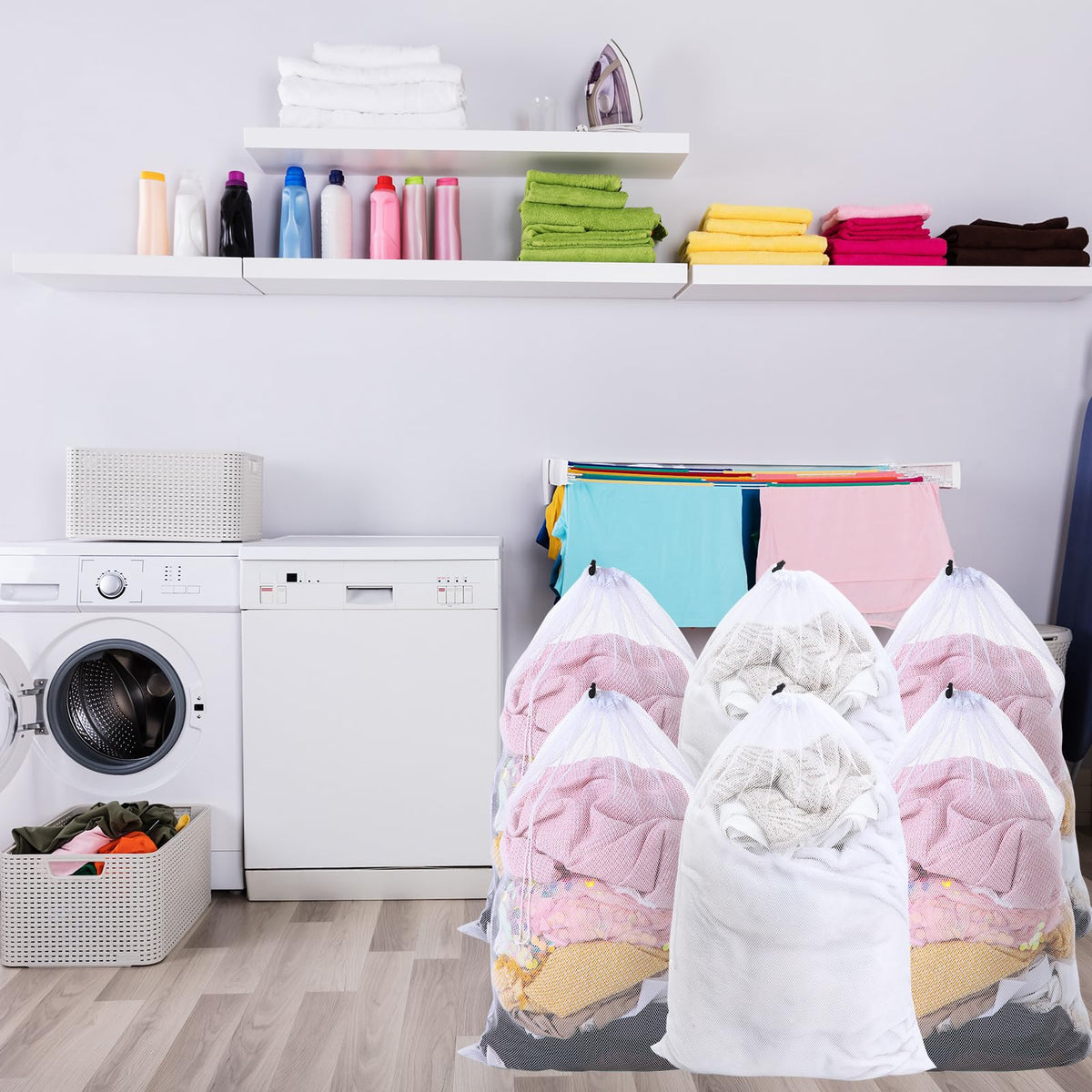 Berlune bag paired with detergents for efficient large-load washing