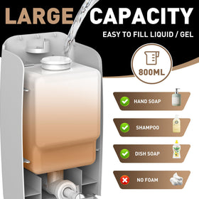 Bertreno 800ml capacity works with soap, body wash or shampoo
