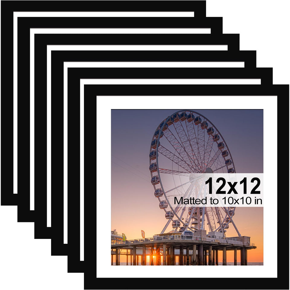 BESCRCL 12x12 black frame set, 6-pack, perfect for a cohesive wall gallery.