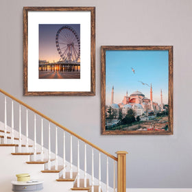 BESCRCL brown frame shows acrylic cover preserving photo clarity at home.