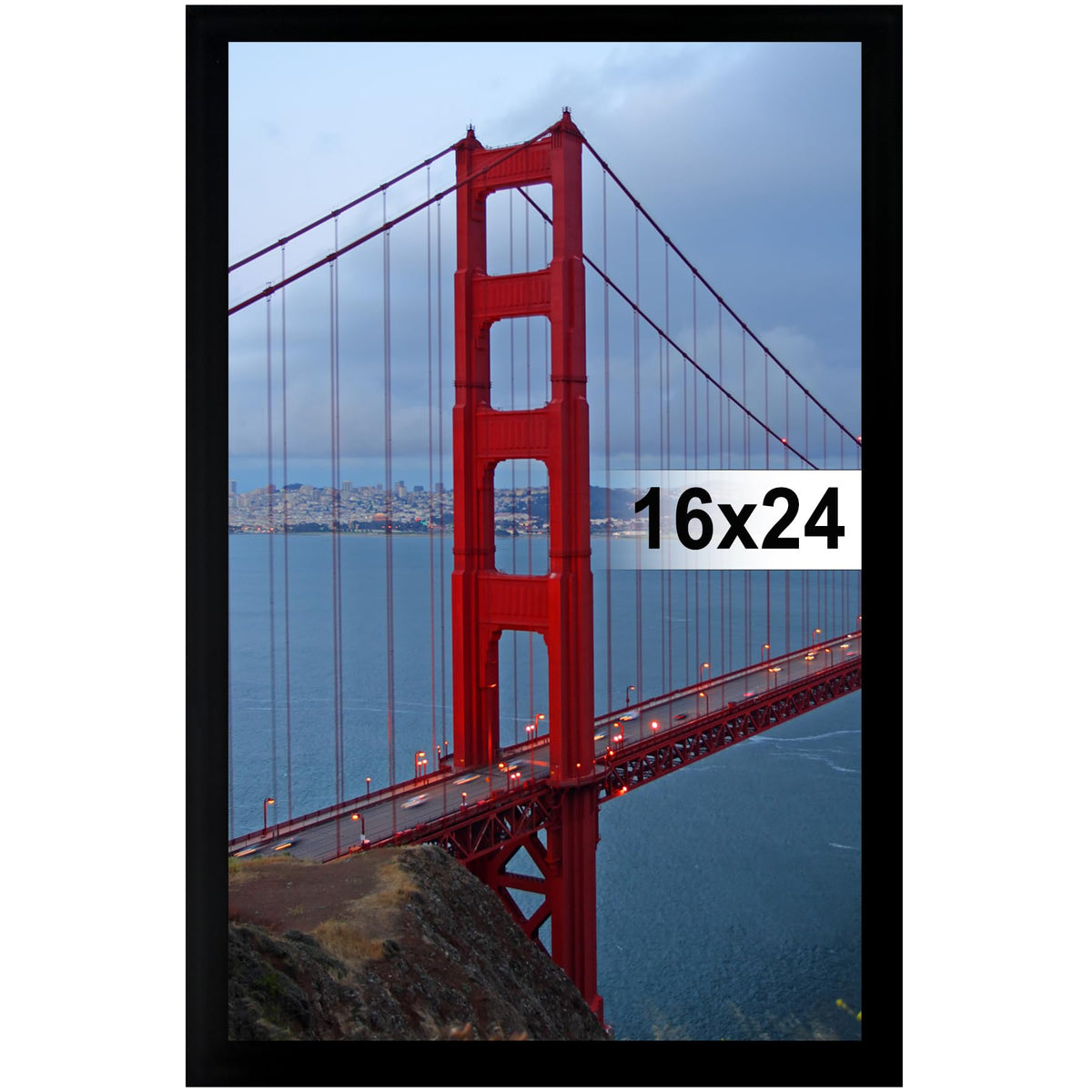 BESCRCL 16x24 frame wall hanging black front view for easy memory display