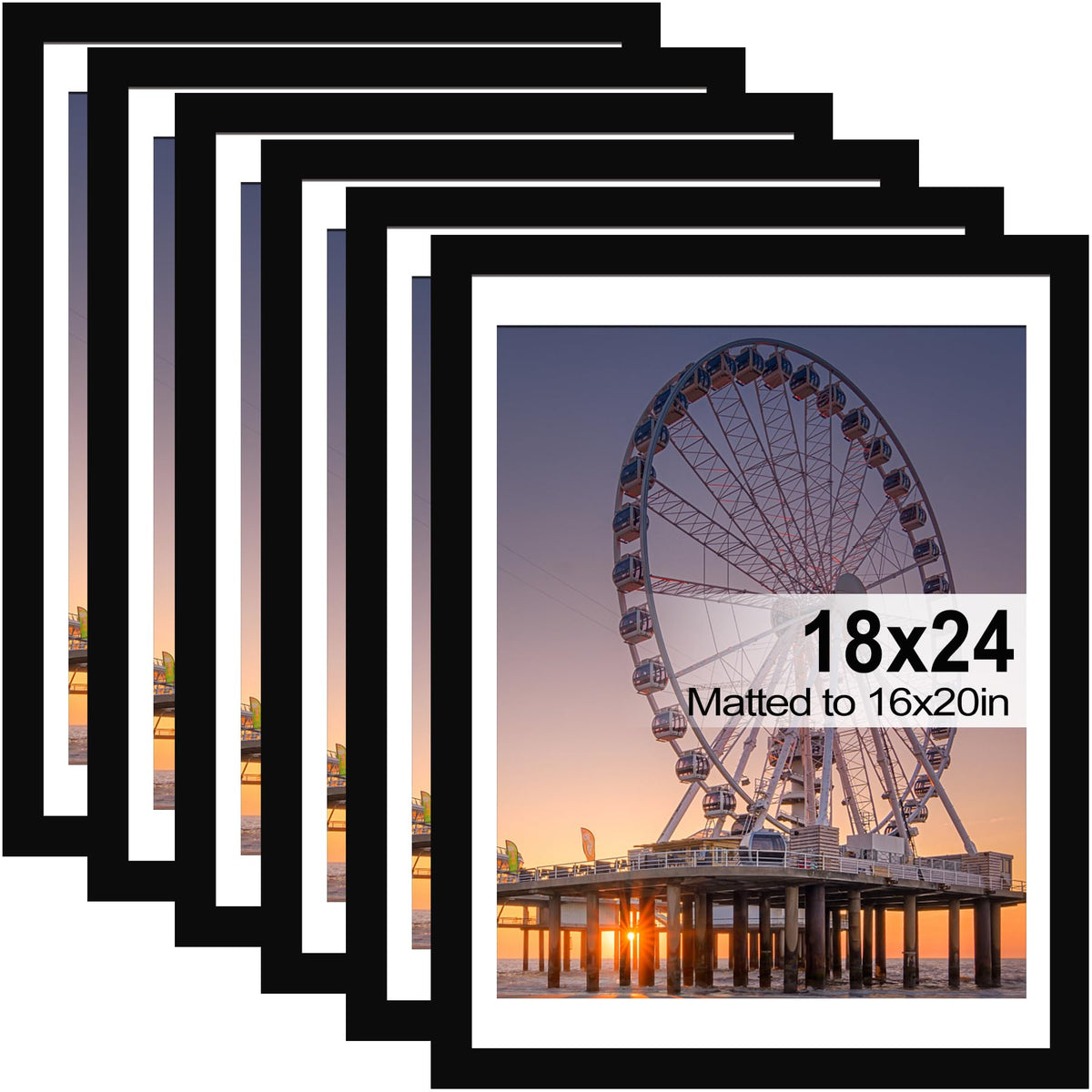 BESCRCL 18x24 black MDF frame for a sleek wall display of large photos