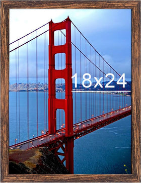 BESCRCL 18x24 poster frame brown front view for wall display and durability