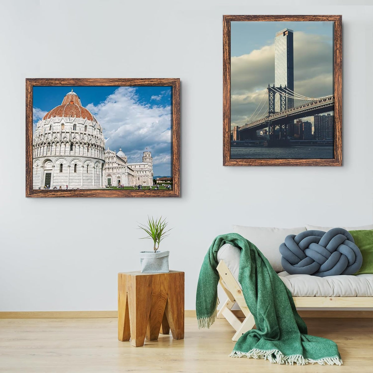 BESCRCL 18x24 poster frame brown side angle showing slim profile for galleries
