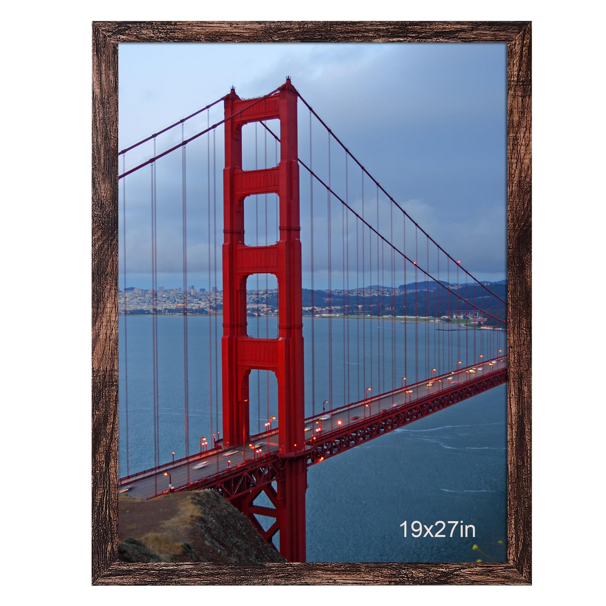 BESCRCL 19x27 brown frame front view for easy wall display