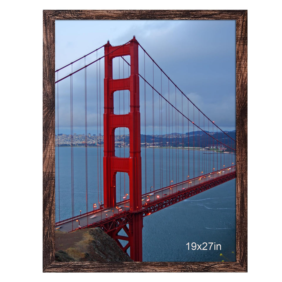 BESCRCL 19x27 brown frame front view for easy wall display